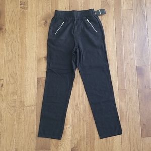 New, Black Linen High Rise Pants from Forever 21, with elastic waist
